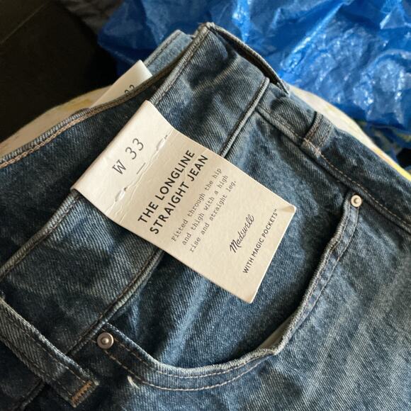 Madewell The Longline Straight Jean Size 33 NWT - Picture 3 of 6